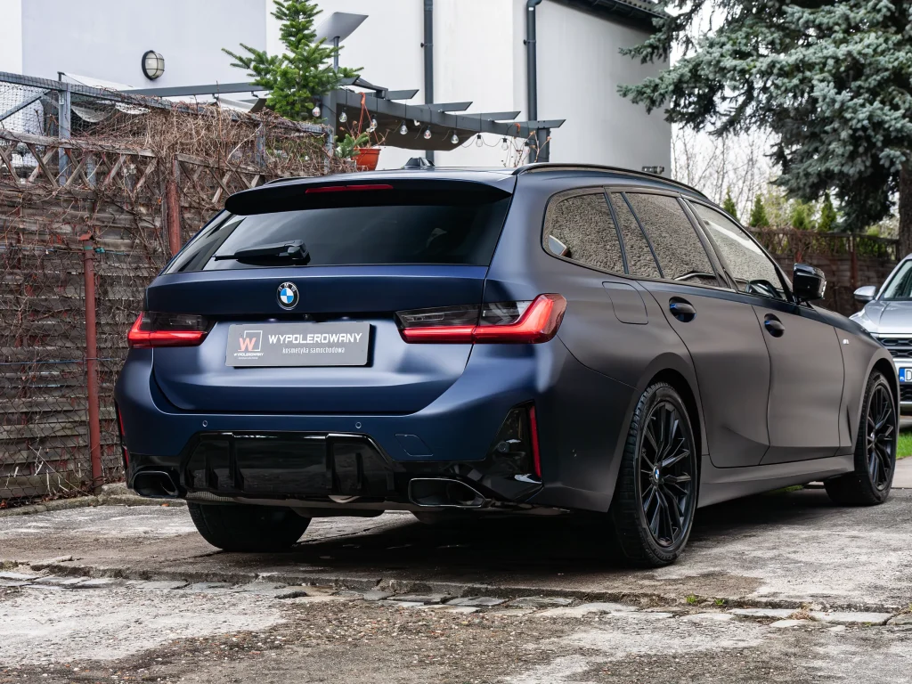 Detailing BMW Serii 3 Wrocław – folia PPF Full Body i efekt mrożonego lakieru.